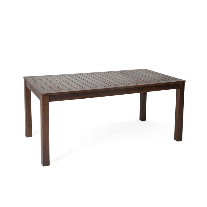 69" Outdoor Dining Table, Slatted Top Patio Table, Versatile Outdoor Buffet Table