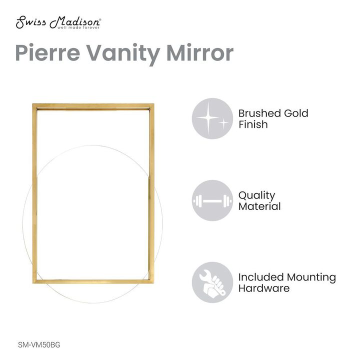 Swiss Madison Pierre 24" x 36" Bathroom Mirror with Frame