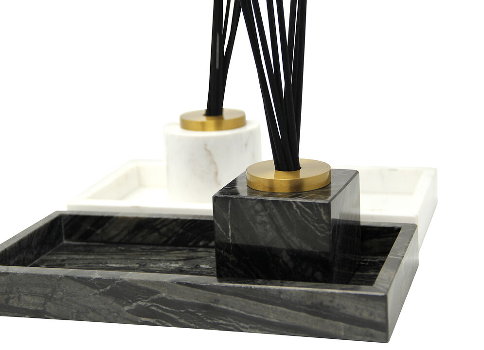 Black Marble Reed Diffuser, "Lily Of The Valley" Scent