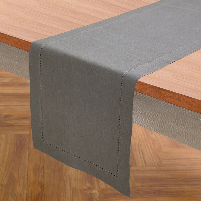 Solino Home Classic Hemstitch 100% Linen Table Runner &ndash; Handcrafted, Machine Washable, Perfect for Holiday and Everyday Dining