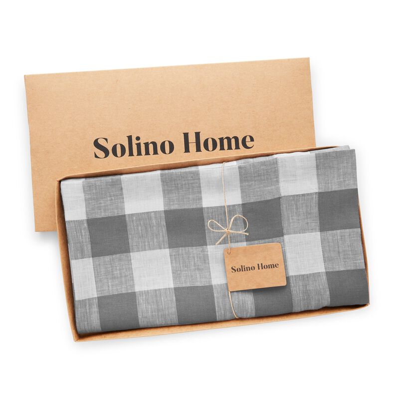 Solino Home 100% Pure Linen Tablecloth - Buffalo Check
