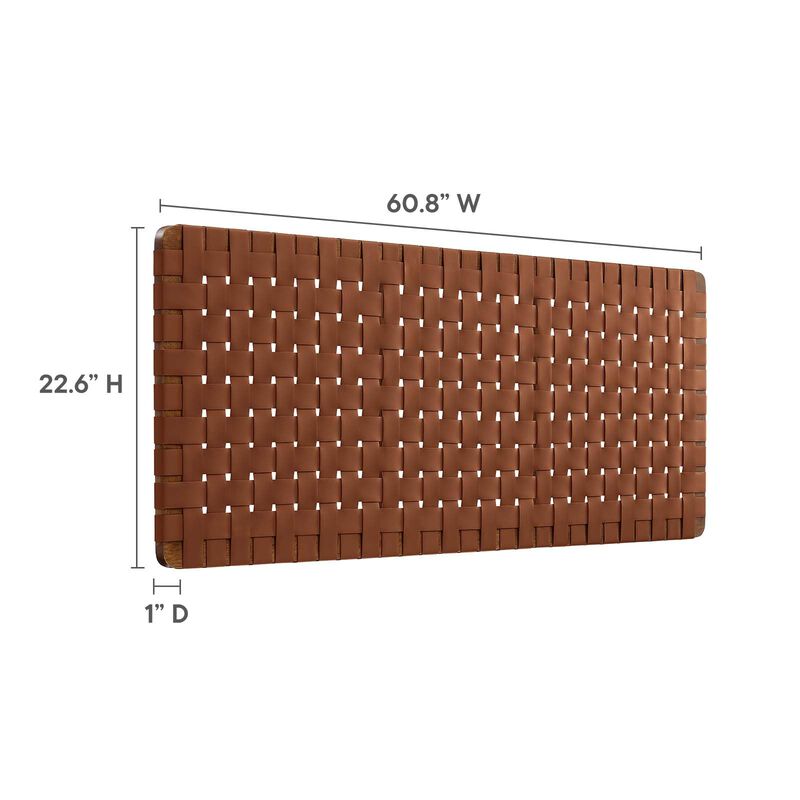 Sparta Weave Wall-Mount Vegan Leather Queen Headboard image number 2