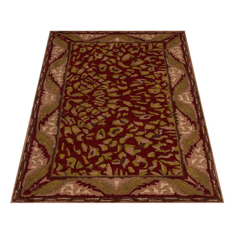 RUGSOTIC CARPETS HAND TUFTED WOOL ECO-FRIENDLY AREA RUGS  - 5'x8', Rectangle Shape, Red & Beige, Classic Oriental Traditional  Design, High Pile Thick Handmade Anti Skid Area Rugs (K00715)