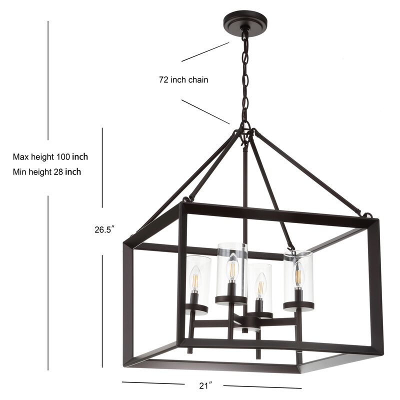 Anna 4-light Metal/Glass LED Pendant