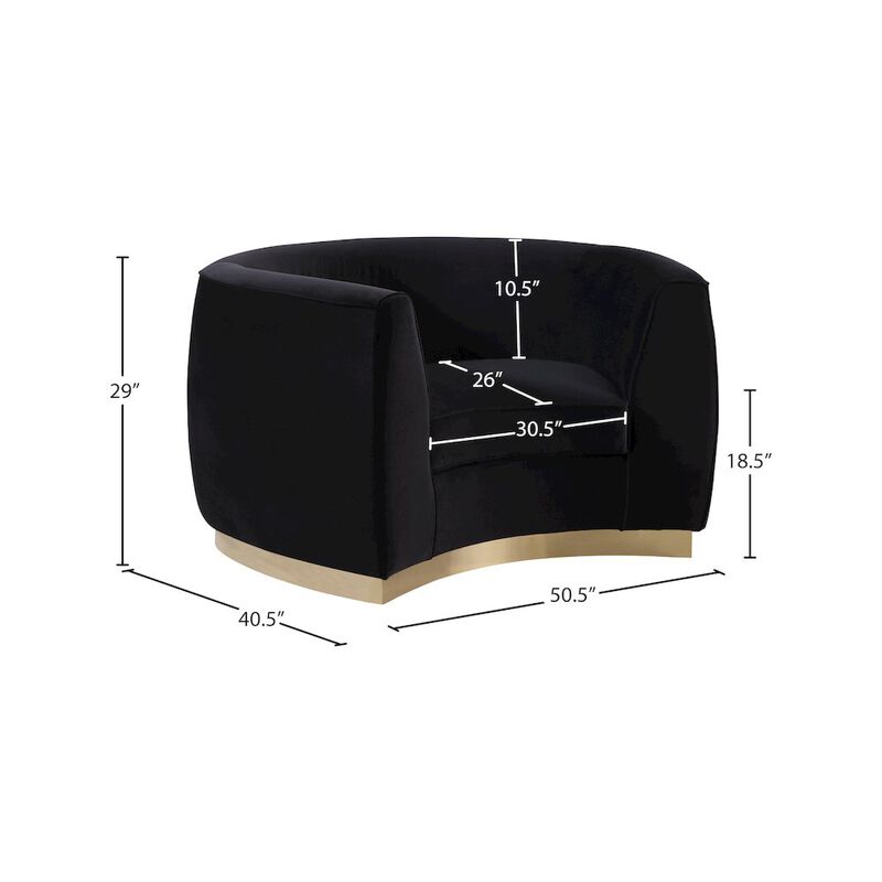 Meridian Furniture Julian Black Velvet Chair