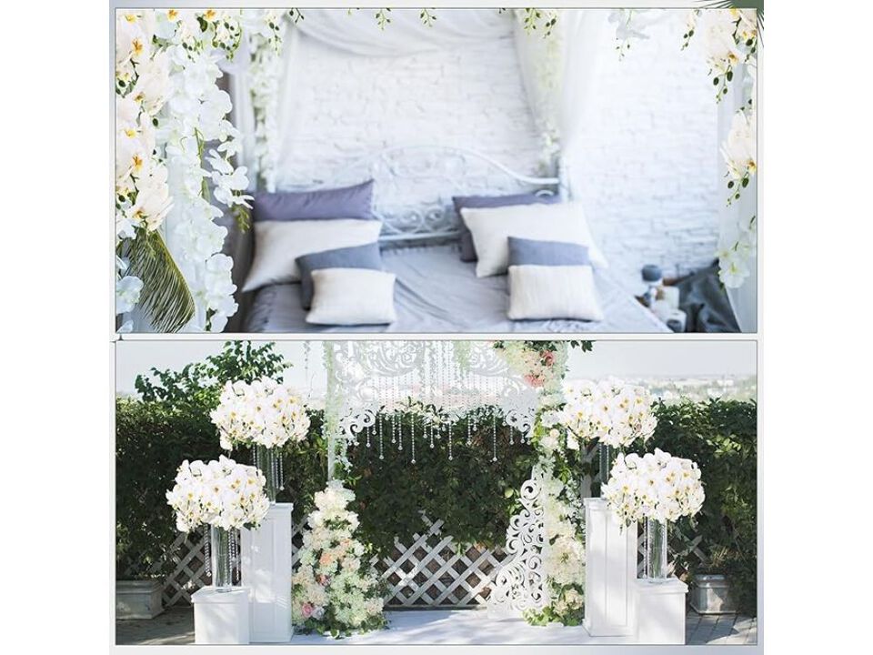 20 Piece White Artificial Orchid Flower Stems Wedding Centerpiece Decor