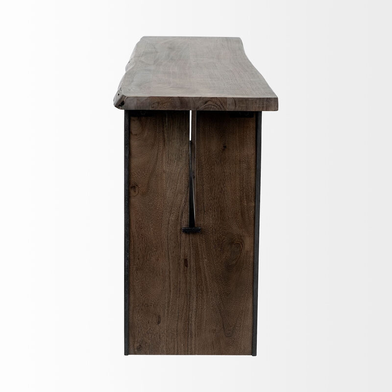 HomeRoots 70" Brown Solid Wood Solid Console Table image number 3