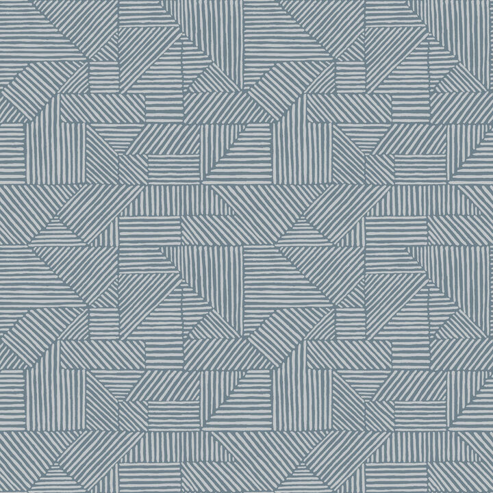 Crescendo Blue Block Geometric Wallpaper