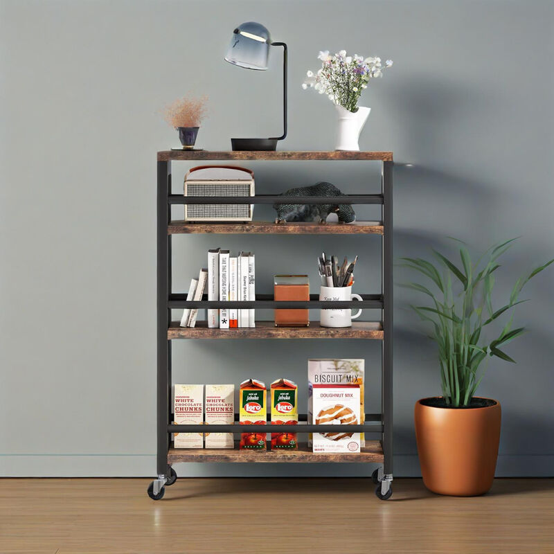Contemporary Floating Shelf Organization Cart Perfect For For Home or Office Organization image number 5