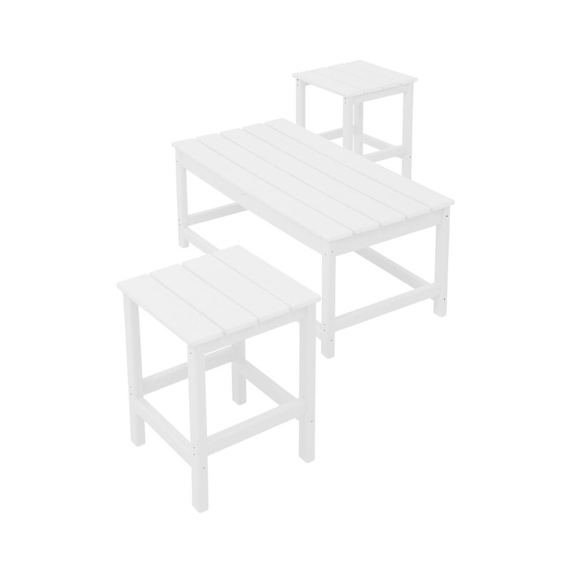 WestinTrends 3-Piece Outdoor Patio Adirondack Coffee and Side Table Set