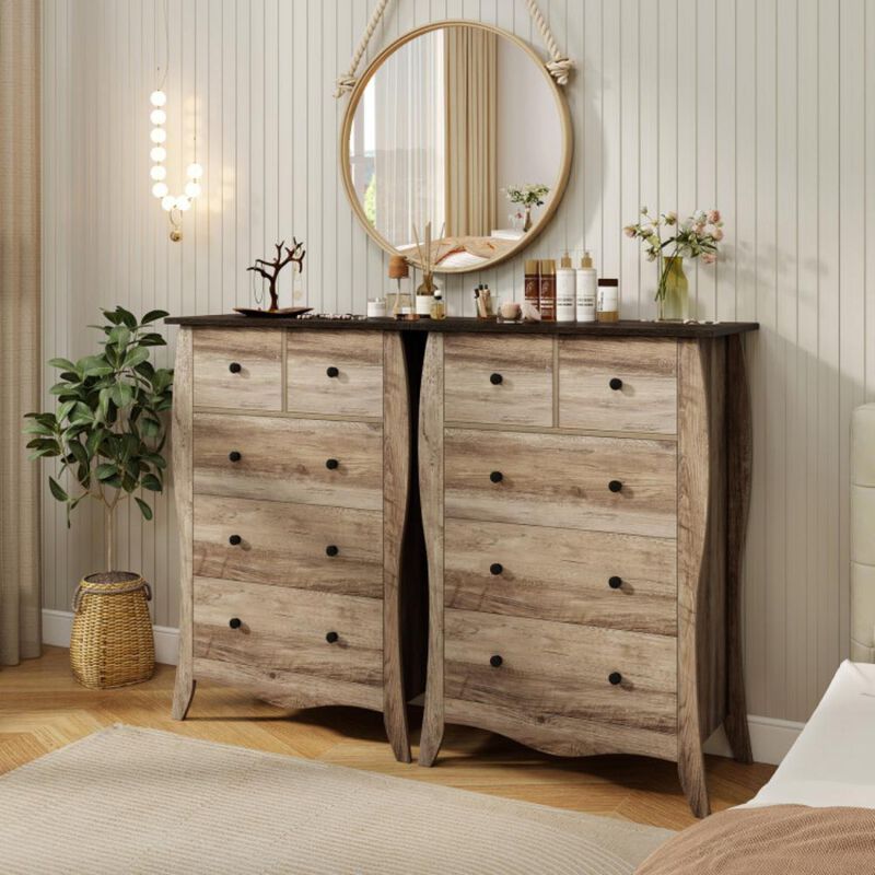 Closet Storage Organizer with 5 Folding Fabric Drawers and Anti-Tipping Kit for Safe and Efficient Storage