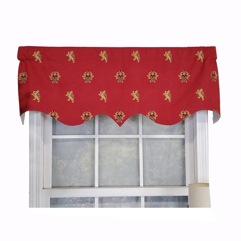 RLF Home Modern Design Classic Medieval Regal Valance  50" x 17" Vermillion Red