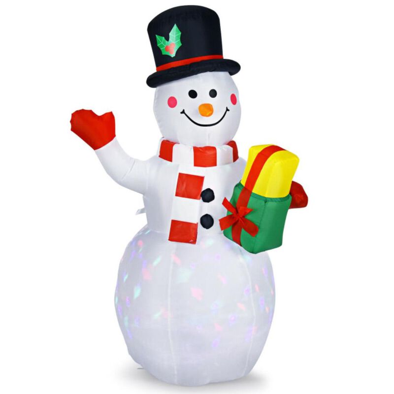 Hivvago 5 Feet Tall Snowman Inflatable Blow up Inflatable with Built-in Colorful LED Lights