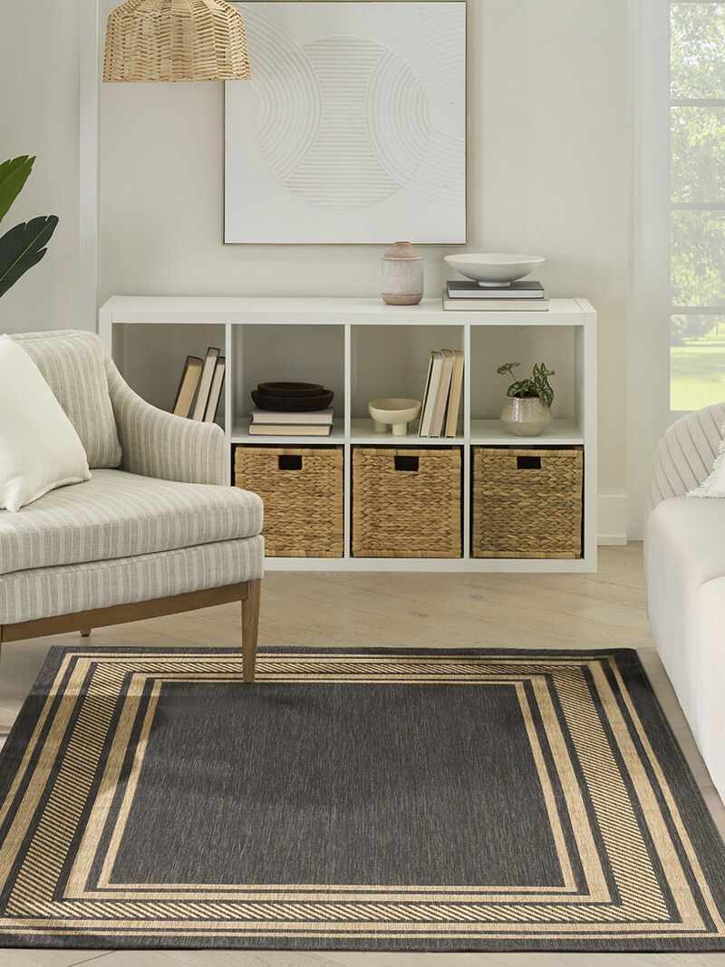 Horizon Indoor/Outdoor HOZ03 Charcoal 6' x 9' Rug