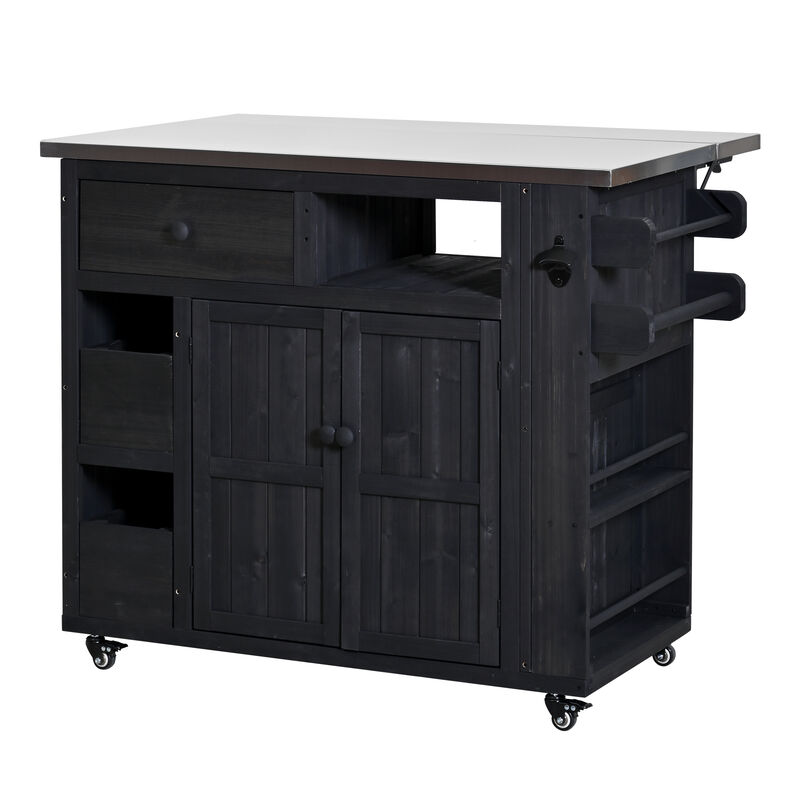 Japtef Outdoor Solid Wood Extendable Kitchen Island image number 0