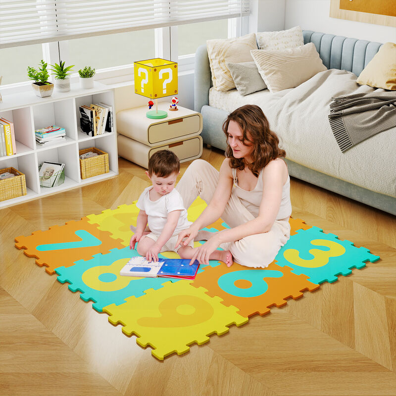 Foam Puzzle Floor Mat for Kids &ndash; 9 Interlocking Pieces with 3 Marker Discs image number 7