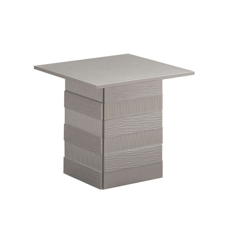 Kings Brand Furniture Madison Modern Pedestal Base Wood End Table, Champagne