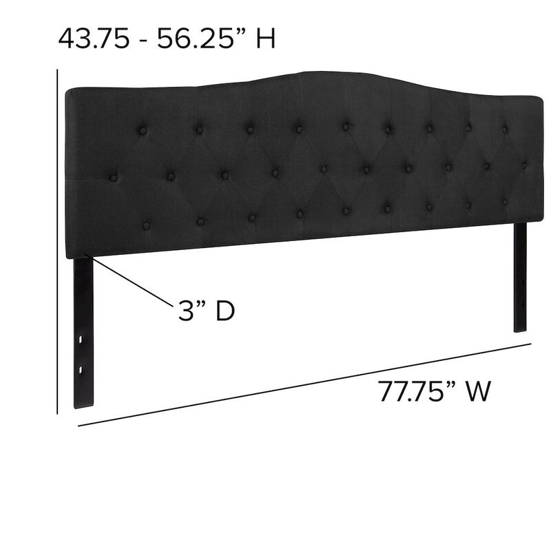 Flash Furniture Tufted Upholstered King Size Headboard in Black Fabric image number 2