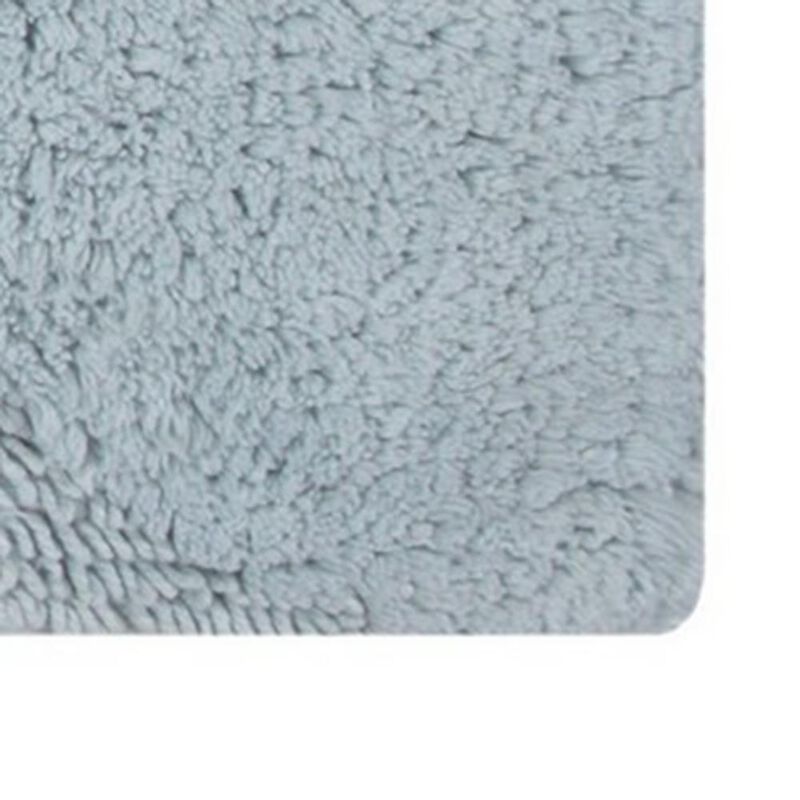 Knightsbridge Orbit Bath Rug Cotton Non Skid Back - 17x24", Light Blue