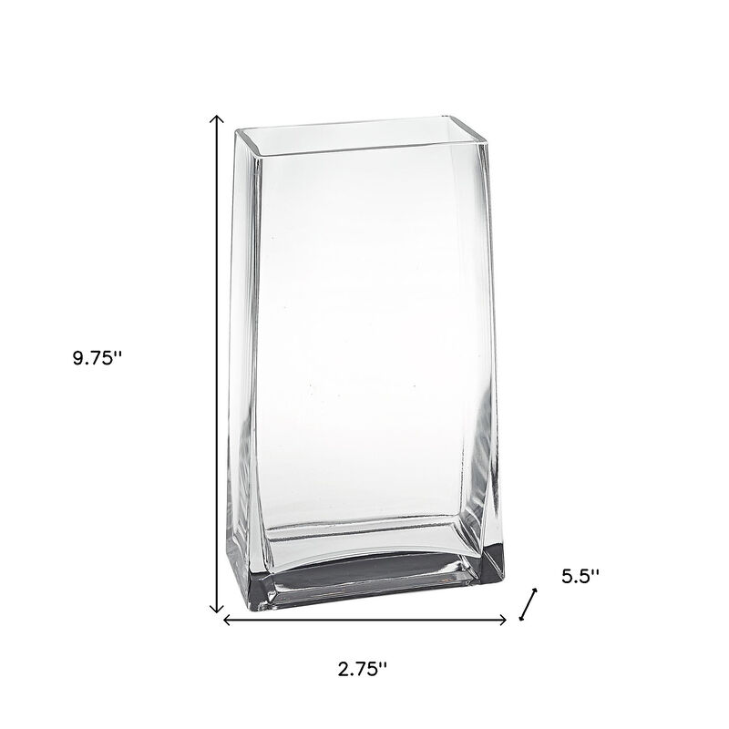Handmade Glass Rectangle Vase for Tabletop or Home Floral Display image number 3