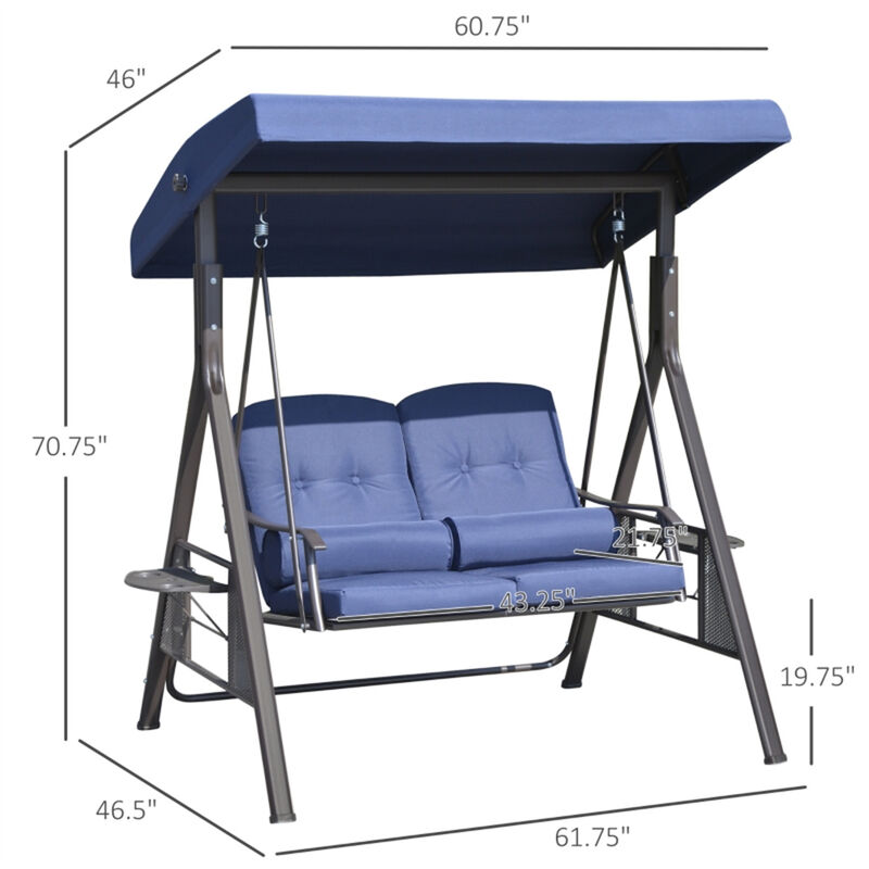 2-Seater Outdoor Patio Swing Chair Durable & Weather-Resistant for Garden, Backyard, or Porch