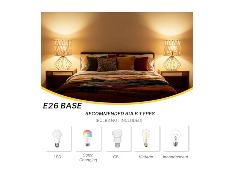 Farmhouse Modern Boho Rattan Lamp Shades Set Of 2 For Living Room Bedroom Gold image number 3