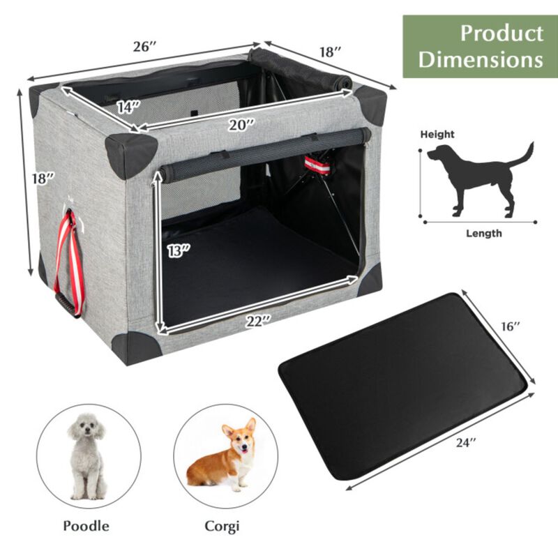 Dog Crate with Removable Pad and Metal Frame