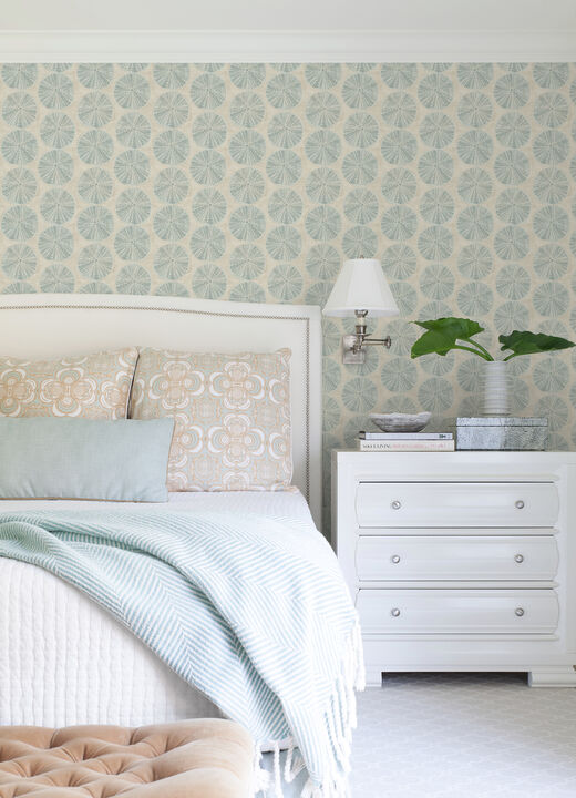 Sea Biscuit Aqua Sand Dollar Wallpaper (Set of 2)