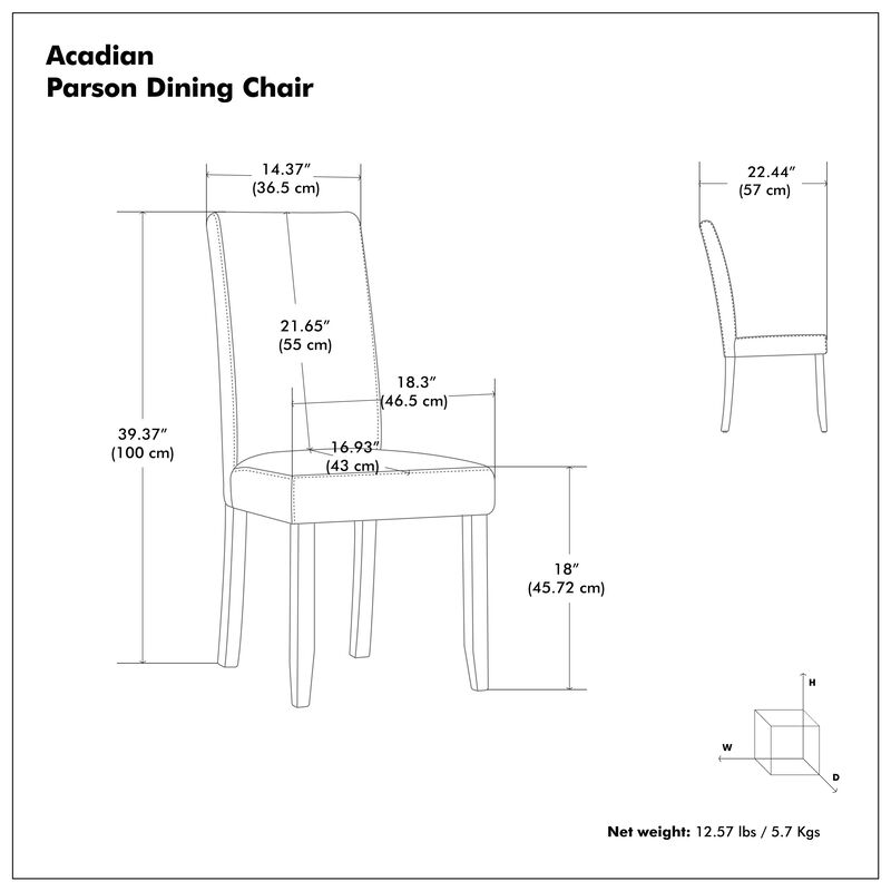 Acadian Parson Dining Chair (Set of 2)