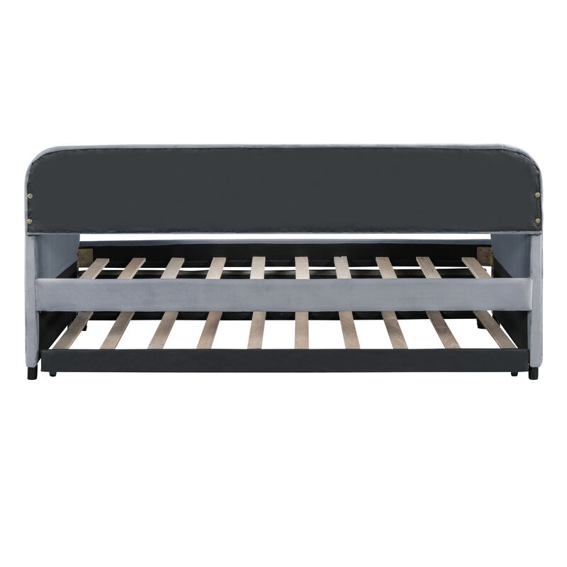 Merax Upholstered Daybed Sofa Bed With Trundle