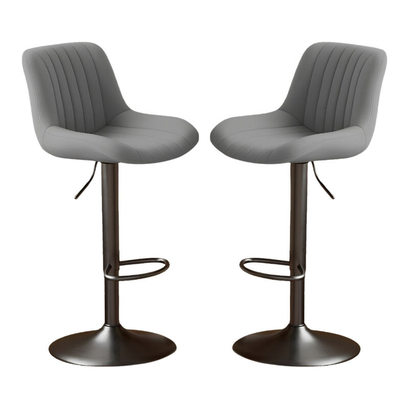 Swivel Bar Stools Set of 2, Upholstered Counter Height Bar Stools with Back and Footrest, 360 Degree Swivel Kitchen Island Chairs, Modern Barstools for Kitchen Counter, Home Bar, Dining image number 0