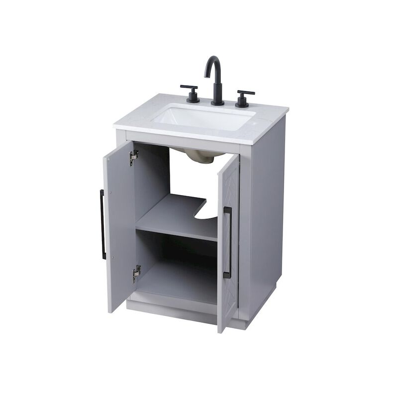 Elegant Kitchen and Bath 24 inch Single Bathroom Vanity in Grey