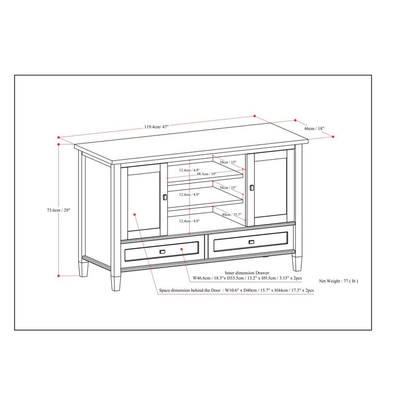 Humdox Solid Wood TV Stand image number 7