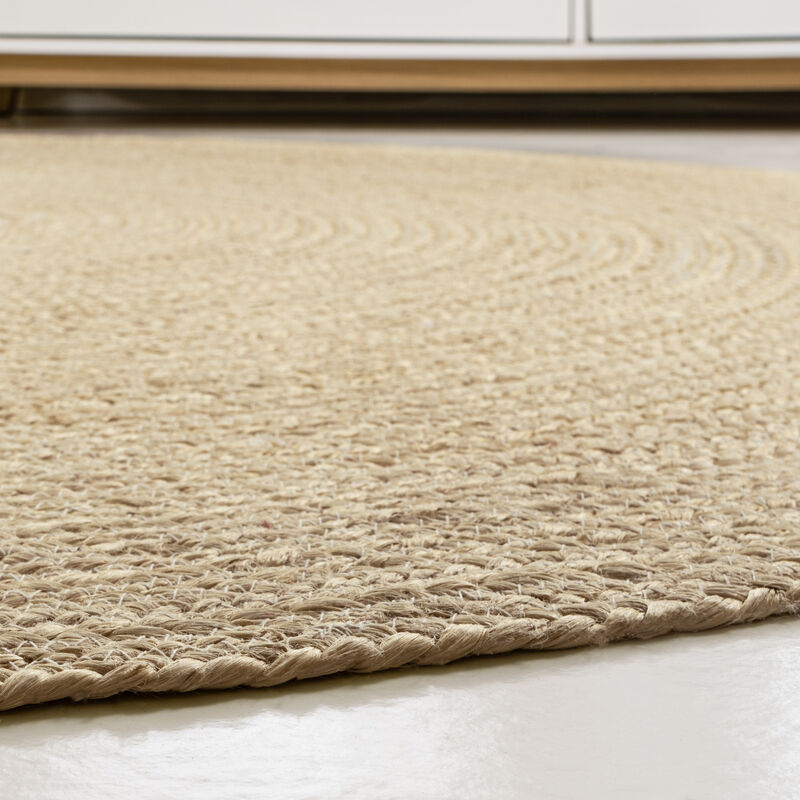 Zara Braided Coastal Cottage Round Jute Round Area Rug