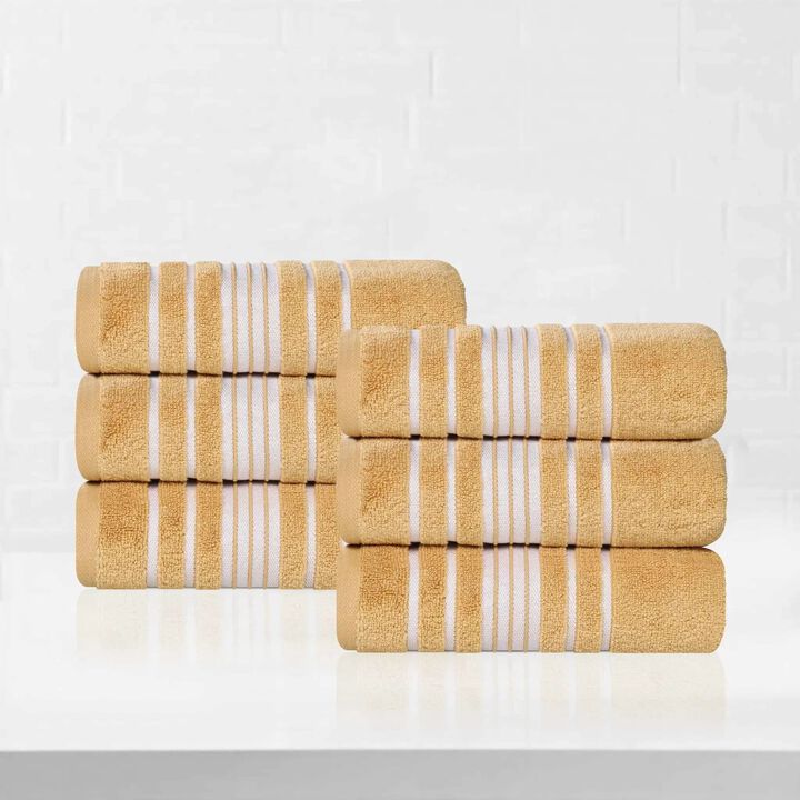 Soft Zero Twist Cotton Floral Hand Towel Set of 6 Bathroom Towels