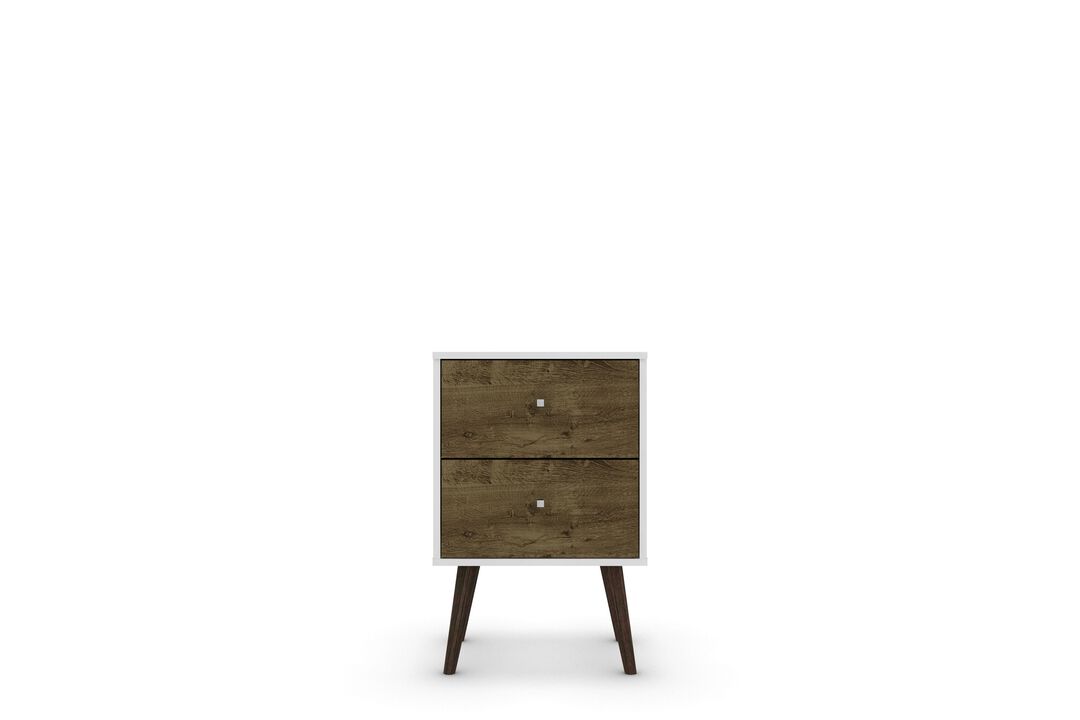 Liberty 2.0 Nightstand in White and Brown