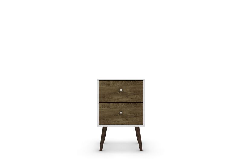 Liberty 2.0 Nightstand in White and Brown