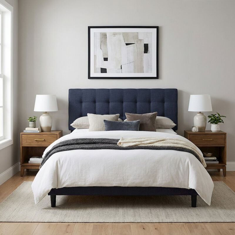 Upholstered Full Fabric Headboard with Soft Padding and Sturdy Frame image number 3