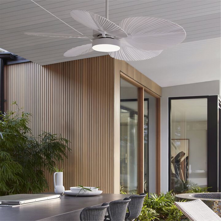 Lucci Air Bali 52" Outdoor Indoor/Outdoor Ceiling Fan with Light and Remote, Modern Tropical Ceiling Fan with Lights, Damp Rated, Energy Efficient DC Motor