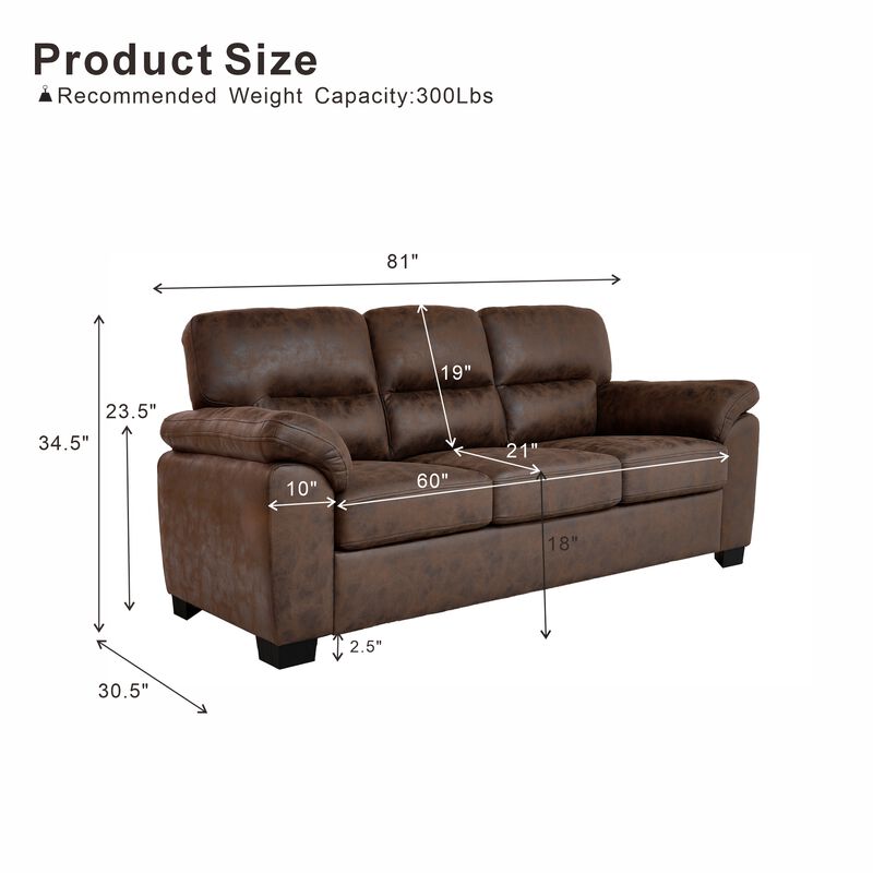 Domord Modern 81" Foil Fabric Sofa image number 3