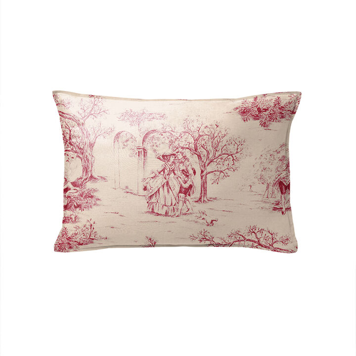 6ix Tailors Fine Linens Archamps Toile Red Decorative Throw Pillows