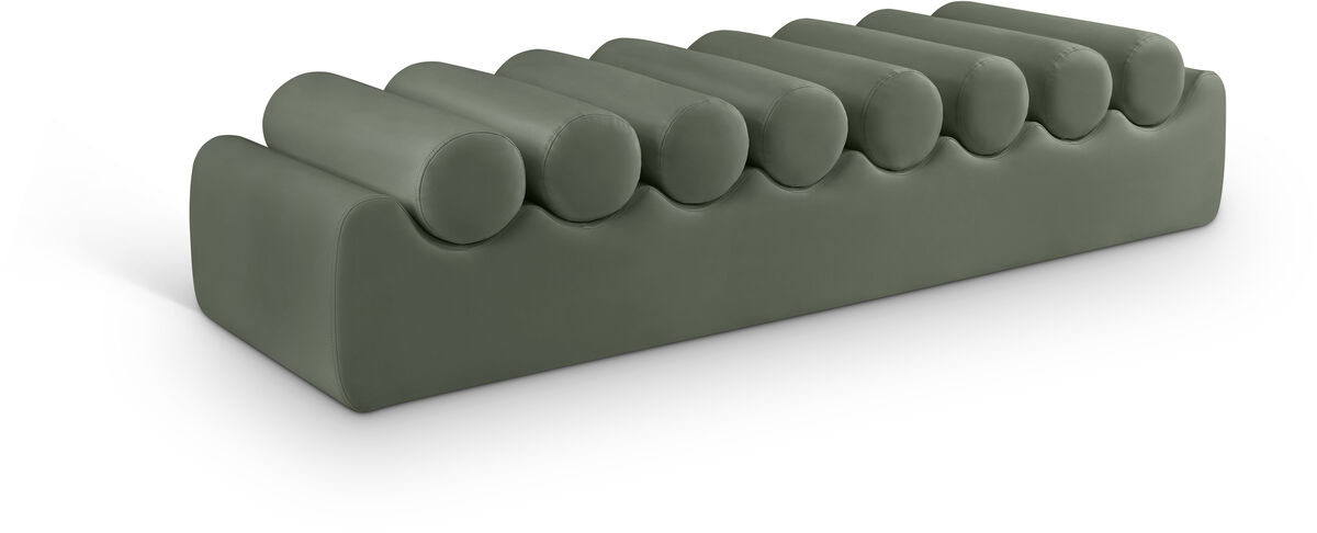 Meridian Furniture Rumble Green Vegan Leather Bench