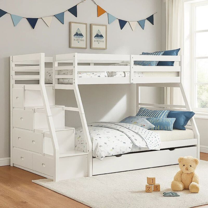 Ellon Bunk Bed, Trundle, Wood, Storage Drawers image number 6