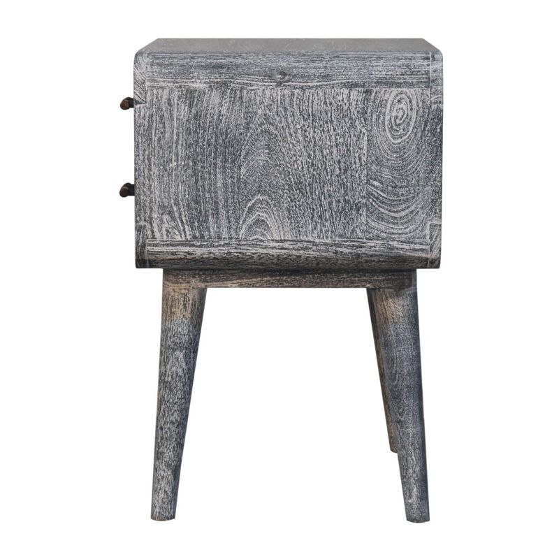 Artisan Furniture Solid Wood Sandblasted Ash Curved Bedside