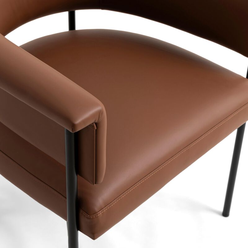 Tov Furniture Taylor Saddle Brown Performance Vegan Leather Dining Chair image number 5