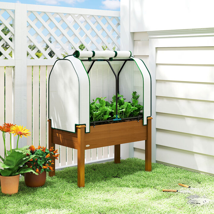 Hivvago Greenhouse Covered Raised Garden Bed for Herbs and Vegetables