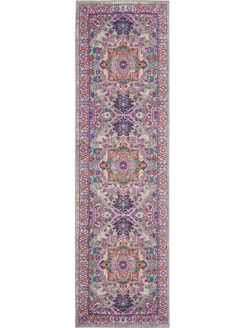Passion PSN20 Light Gray/Pink 2'2" x 10' Rug image number 0