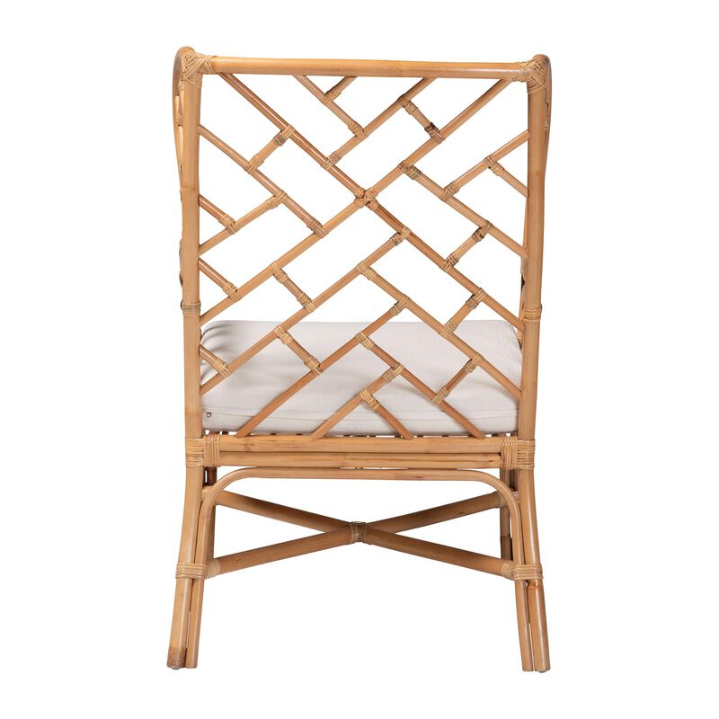 bali & pari Ray Natural Rattan Wingback Armchair with Removable Cushion image number 3