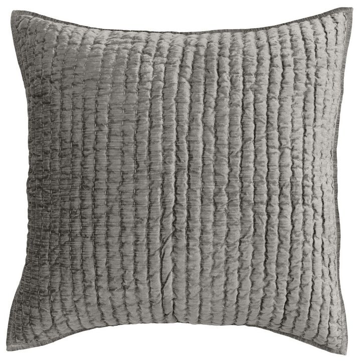 Lipa 26 Inch Square Handmade Euro Pillow Sham, Rayon Velvet-Benzara