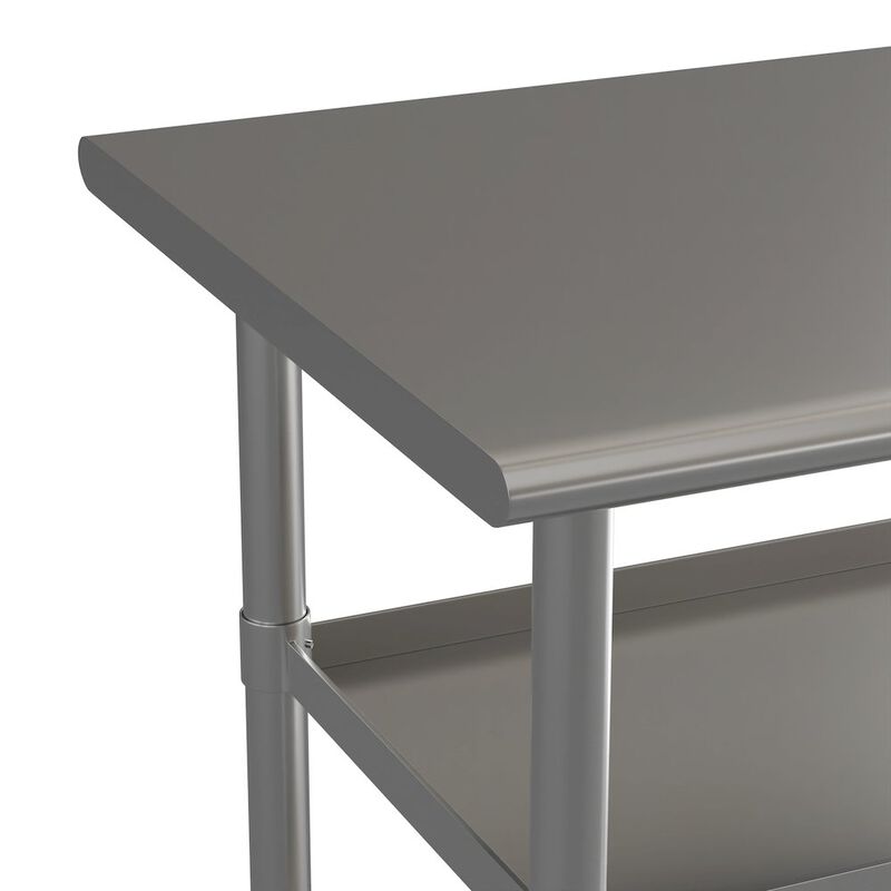 Flash Furniture Stainless Steel 18 Gauge Work Table with 2 Undershelves image number 7